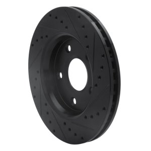 Chrysler Town & Country Brake Rotor (1) - Front Left - R1 Concepts - Drilled & Slotted - Black - `08-`16